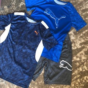 Puma lot. Shorts and 2 shirts. 10/12 boys.